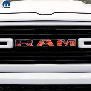 RAM Grill Emblem Overlay Decals REAL FIRE Flames Fits 2009-2025 1500-5500