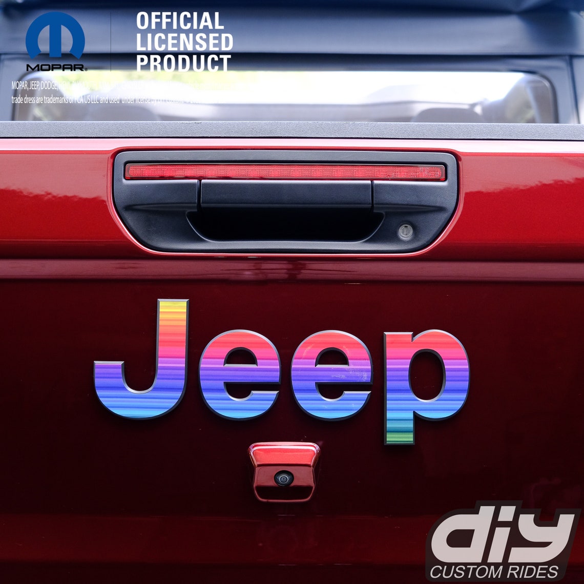 Jeep Gladiator Tailgate Emblem Overlay Decals rainbow Etsy