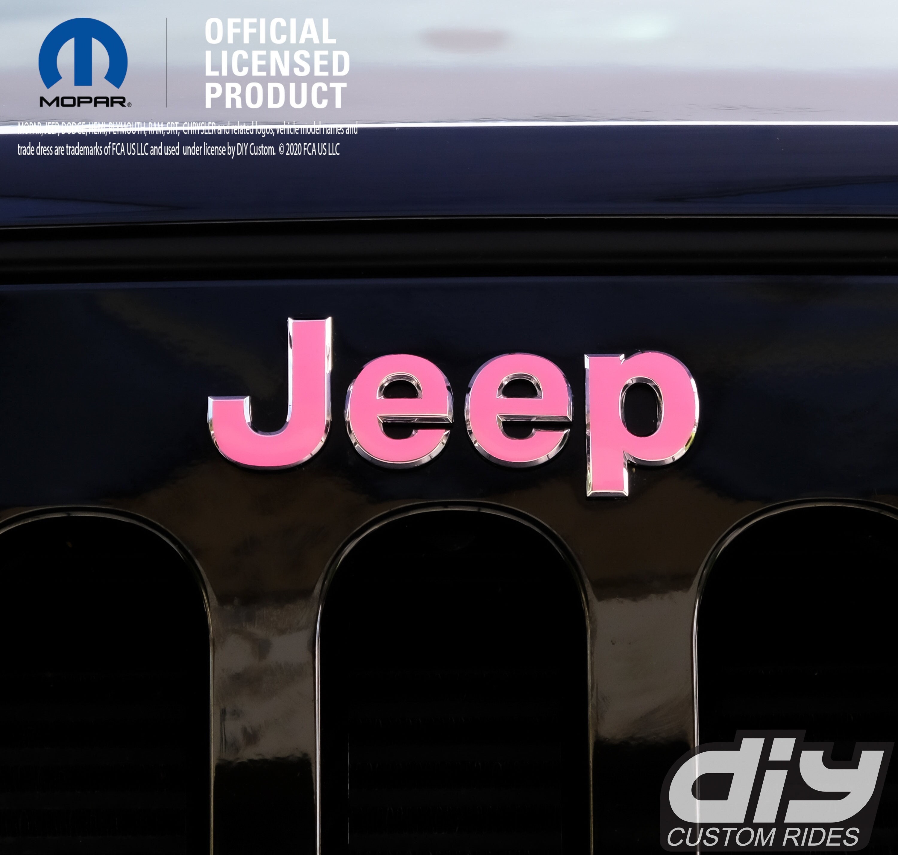 Jeep Wrangler JK Grill Emblem Overlay Decals Hot Pink Fits - Etsy