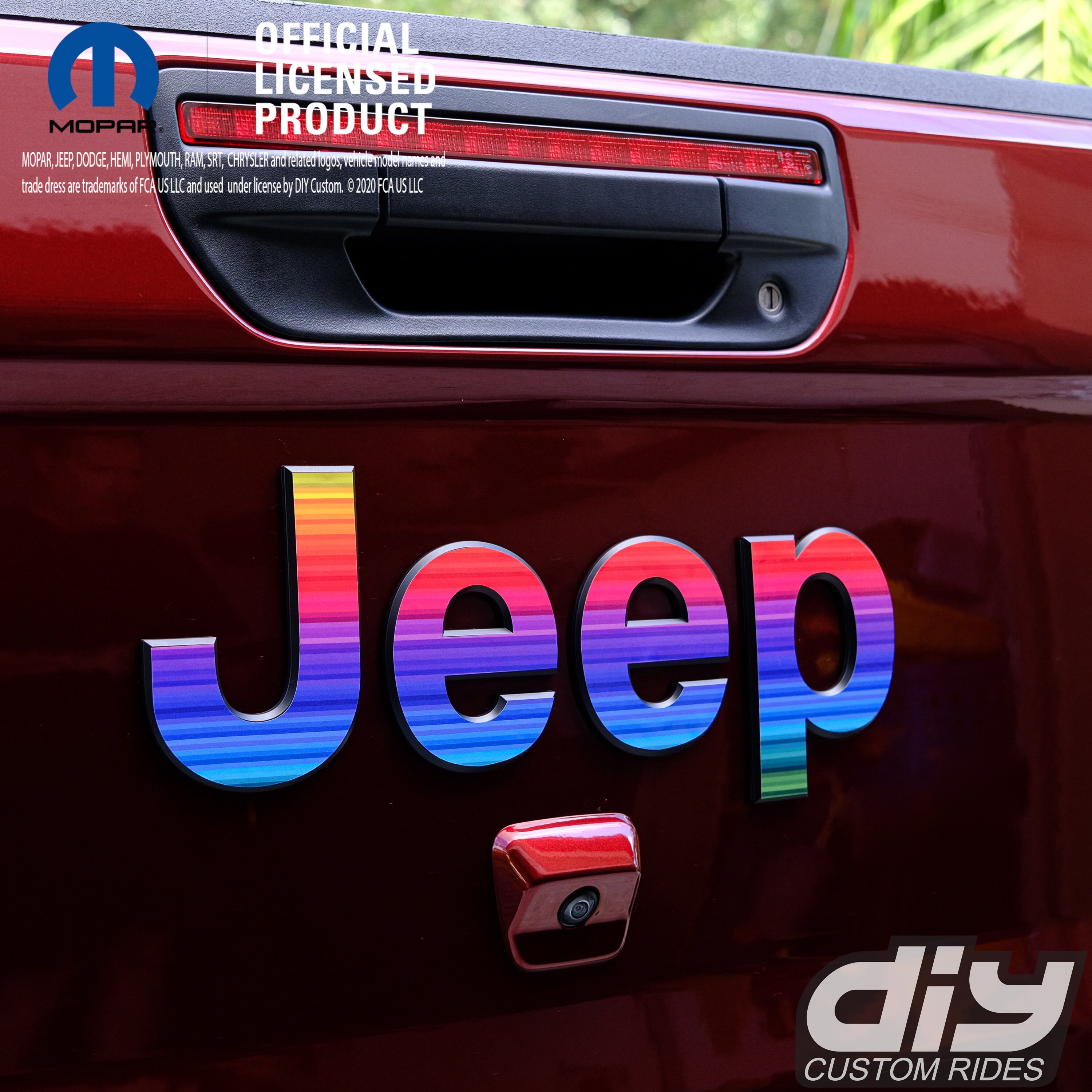 Jeep Gladiator Tailgate Emblem Overlay Decals rainbow Etsy
