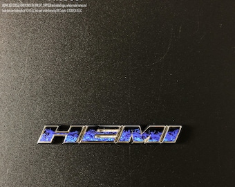 Dodge HEMI Fender Emblem Einsatz Aufkleber L & R BLAU Feuer Flammen Passend für 11-20 Dodge Challenger Ladegerät Durango