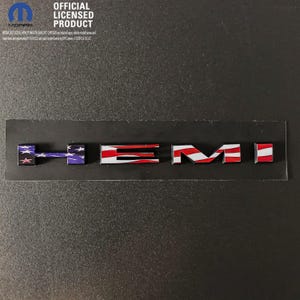 Dodge HEMI Fender Emblem Insert Decal L&R AMERICAN Flag Fits 2019-2023 Challenger Charger Durango
