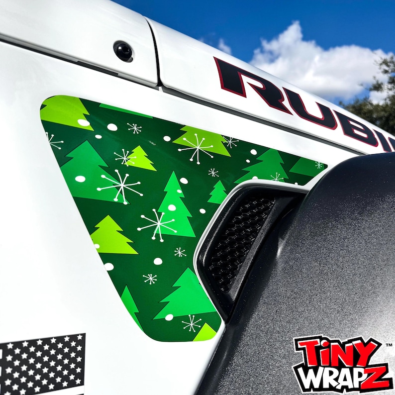 Par de calcomanías para la ventilación del guardabarros de Jeep "Árbol de Navidad" para Wrangler JL y Gladiator 2018-2026 imagen 3
