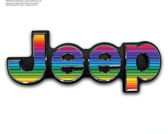Jeep Emblem Overlay Dekaler - Regnbåge