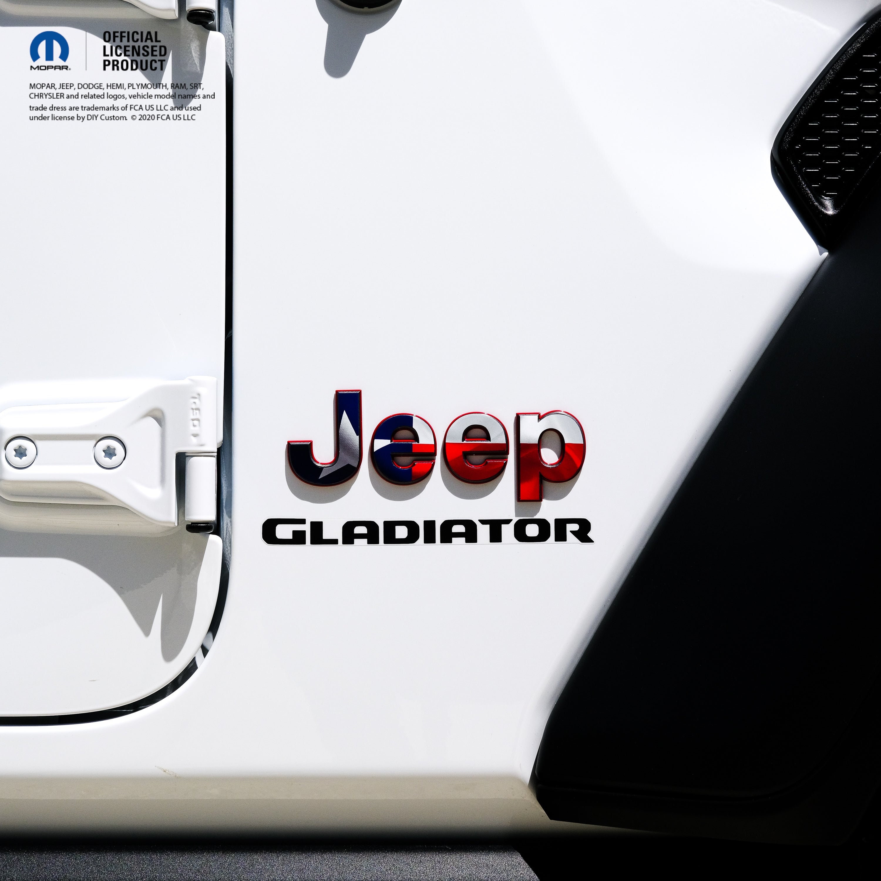 Jeep Wrangler JL Gladiator Fender Emblem Overlay Decals Texas Flag Fits  2018 