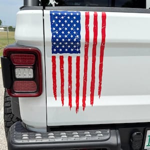 Amerikansk flagga baklucka premium vinyldekal passar RAM JEEP Chevy Ford Toyota