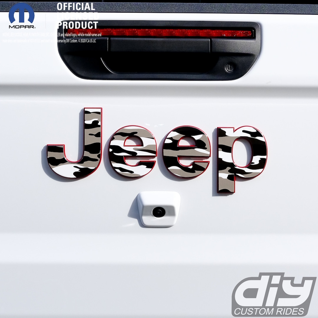 Jeep Gladiator Tailgate Emblem Overlay Decals Snow Camo Fits 2020 Etsy