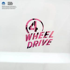 4 Wheel Drive Decal Pink Sunset - Fits All Jeeps