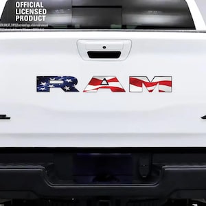 RAM Tailgate Letters Overlay Decals American Flag Fits 2009-2025 Trucks