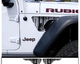 Par de calcomanías para rejillas de ventilación de guardabarros Jeep "Big Foot" compatibles con Wrangler JL y Gladiator de 2018 a 2026.
