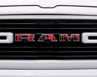 RAM Grill Emblem Overlay Decals DRIPPING RED Fits 2009-2025 1500-5500
