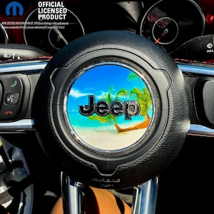 Jeep Wrangler JL Gladiator Steering Wheel Circle The Beach Vinyl Decal Sticker Fits 2018-2025