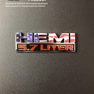 RAM 1500 HEMI Fender Emblem Overlay Decals (Pair) AMERICAN Flag Fits 2013-2023
