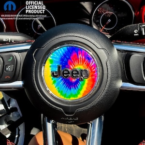Jeep Wrangler JL Gladiator Steering Wheel Circle Tie Dye Vinyl Decal Sticker Fits 2018-2025