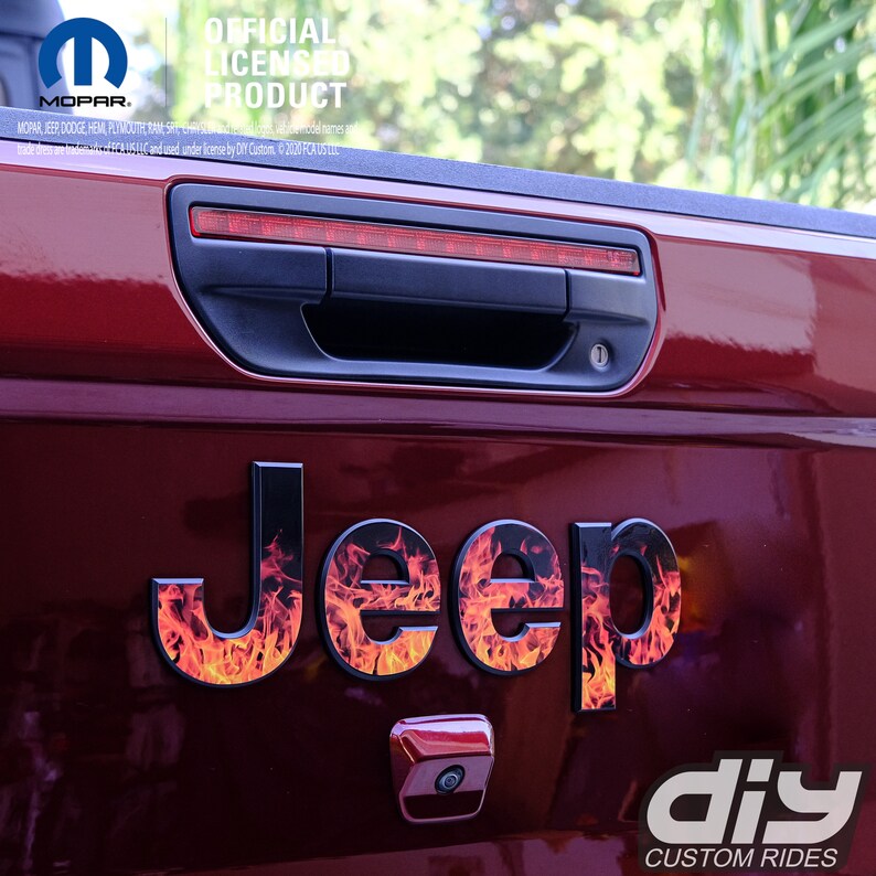 Jeep Gladiator Tailgate Emblem Overlay Decals real Fire Etsy