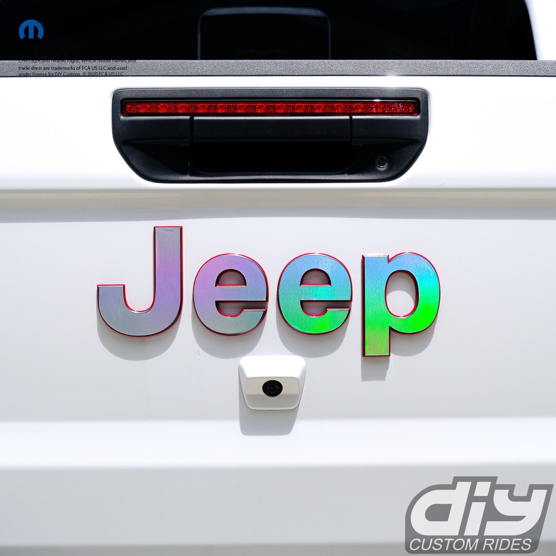 Jeep Gladiator Holographic Tailgate Emblem Overlay Decals Fits 2020 Etsy