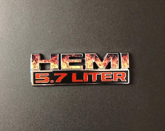 RAM 1500 HEMI-spatbordembleem overlay-stickers (paar) REAL Flames Past 2013-2024
