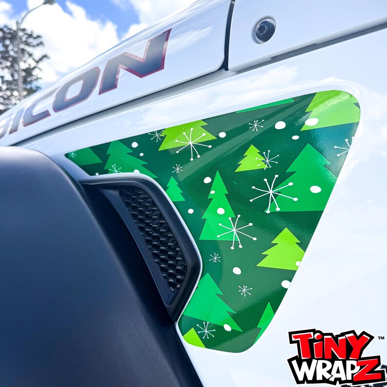 Par de calcomanías para la ventilación del guardabarros de Jeep "Árbol de Navidad" para Wrangler JL y Gladiator 2018-2026 imagen 4