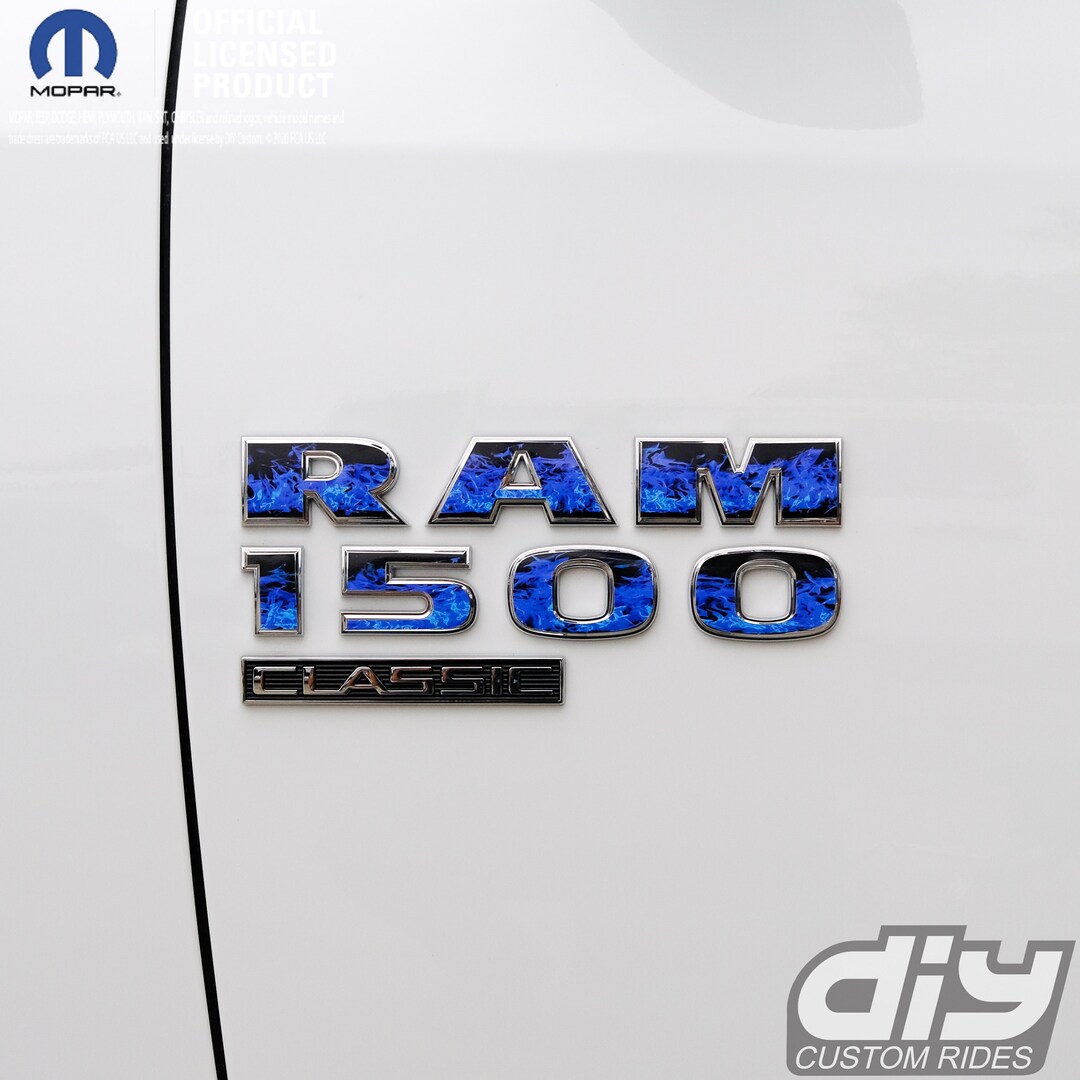RAM Classic 15003500 Door Emblem Decals BLUE FLAMES Fits 20092023 Etsy