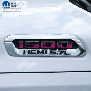 RAM 1500 Hood Emblem Overlay Decals L&R PINK Fire Flames Fits 2019-2026 Ram Trucks