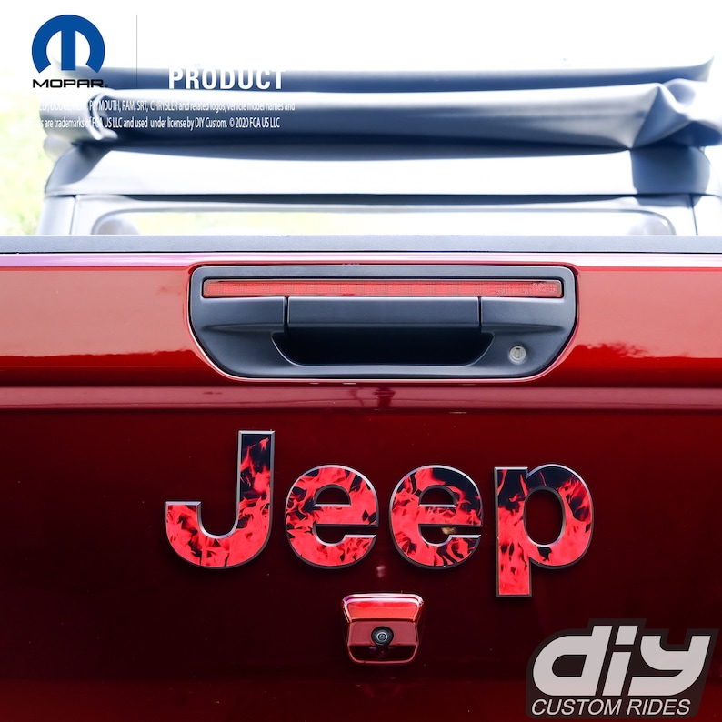 Jeep Gladiator Tailgate Emblem Overlay Decals red Etsy