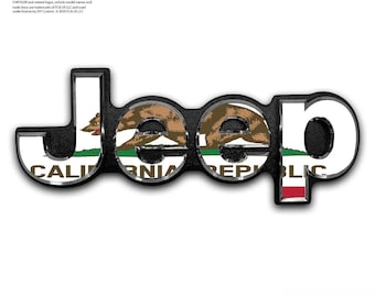 Jeep Emblem Overlay Dekaler - Kaliforniens flagga