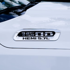 RAM 1500 Hood Emblem Overlay Decals L&R Grayscale American Flag Fits 2019-2025 RAM Trucks