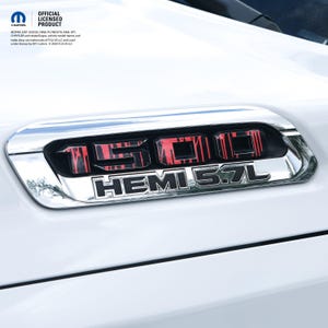 Décalcomanies superposées emblème de capot RAM 1500 G et D DRIPPING rouge pour camions Ram 2019-2025