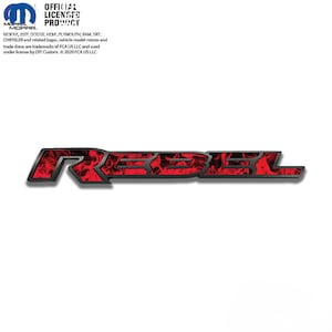 RAM 1500 Rebel Emblem Overlay Decals Red Flames Fits 2015-2025