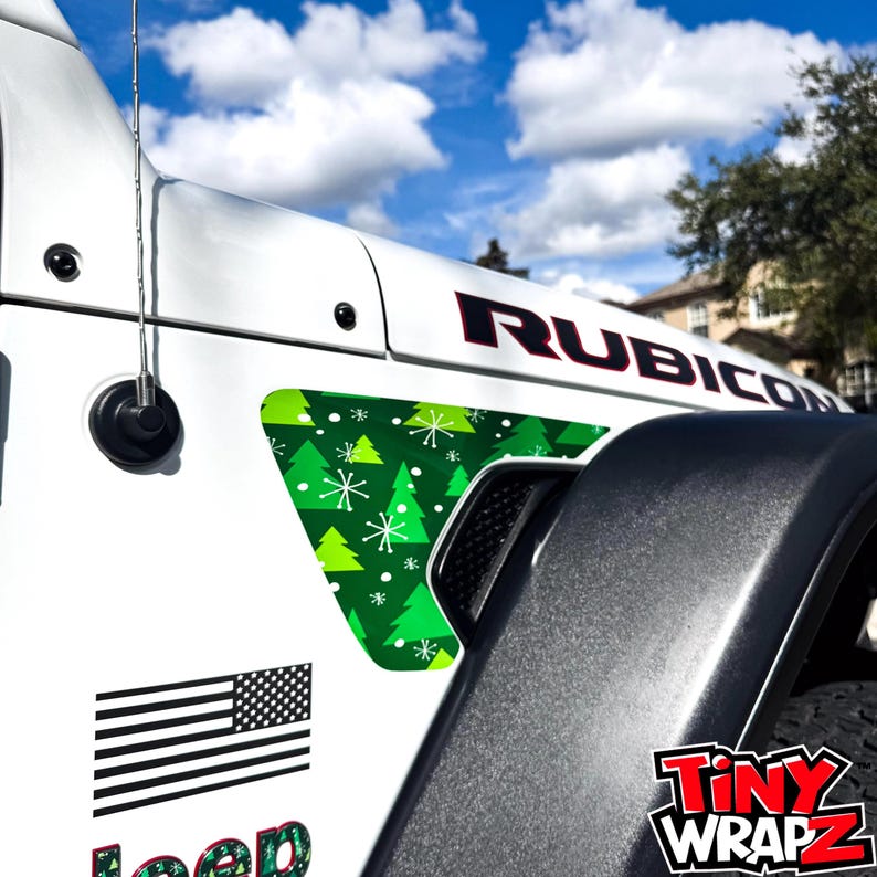 Par de calcomanías para la ventilación del guardabarros de Jeep "Árbol de Navidad" para Wrangler JL y Gladiator 2018-2026 imagen 7