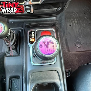 Jeep Shift Knob Premium Vinyl "Pink Sunset" Sticker Fits 2018-2026 Wrangler JL & Gladiator image 2