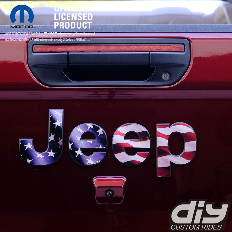 Jeep Gladiator Tailgate Emblem Overlay Decals waving Etsy