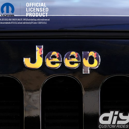 Jeep Grill Emblem Overlay Decals Red Flames Fits JK Wrangler Etsy