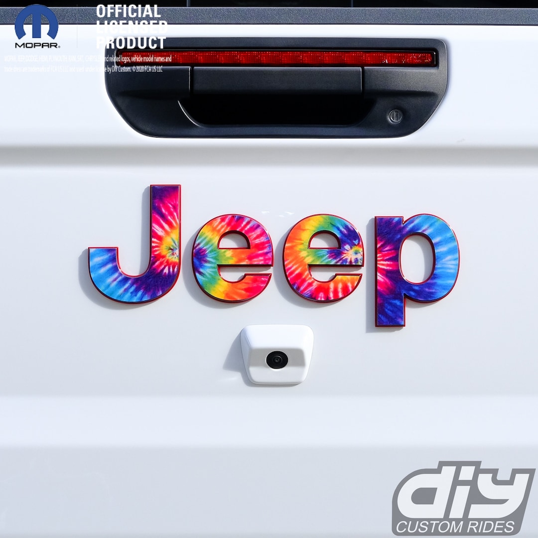 Jeep Gladiator Tailgate Emblem Overlay Decals Tie Dye Fits 2020 Etsy