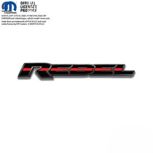 Calcomanías superpuestas con emblema de la RAM 1500 Rebel, línea roja delgada, compatibles con modelos 2015-2026