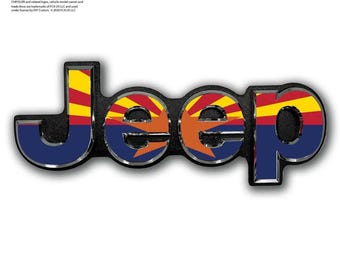 Jeep Emblem Overlay Dekaler - Arizona Flagga