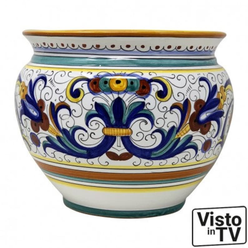 De Ruta Cachepot Rich Deruta Cachepot - Etsy