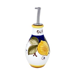 Oil bottle 7&quot; with Positano decoration