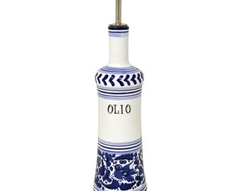 Oil bottle 1/2L 17oz with Arabesco Blue decoration