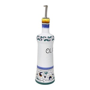 Oil bottle 0,5L 17oz with Ricco Deruta decoration