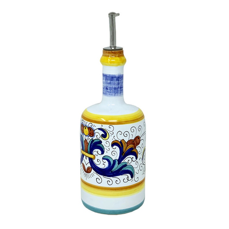 Oil bottle 7 with Ricco Deruta decoration Oil bottle 7 with Ricco Deruta decoration