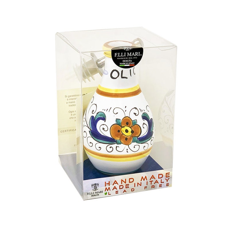 Oil bottle 7 with Ricco Deruta decoration Oil bottle 7 with Ricco Deruta decoration