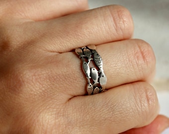 925 Sterling Silver Fish Ring - Adjustable Animal Ring