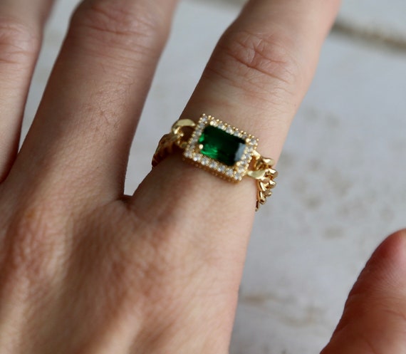 Handmade Emerald Gold Ring, Green Emerald Lace Ring, Multi-stone Minimalist  Ring, Round Emerald Ring, Vintage Emerald Cz Ring, Delicate Gift - Etsy |  Natural pearl earrings, Lace ring, Emerald ring vintage