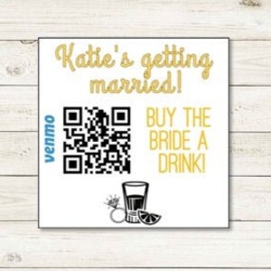 Buy Bride Drinks QR code, Custom