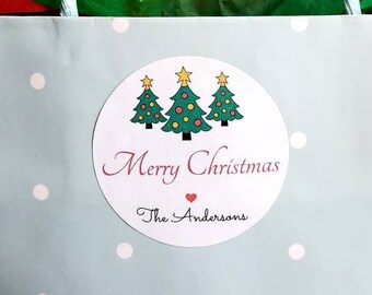 Christmas Gift Stickers, Personalized Christmas Stickers, Merry Christmas Labels, Custom Christmas Gift Stickers, Santa Gift Tag