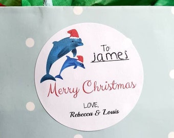 Christmas Gift Stickers, Personalized Christmas Gift Stickers, Merry Christmas Labels, Custom Christmas Gift Stickers, Santa Gift Tag
