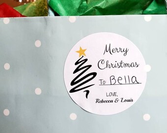 Christmas Gift Stickers, Personalized Christmas Gift Stickers, Merry Christmas Labels, Custom Christmas Gift Stickers, Santa Gift Tag