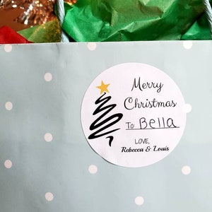 Christmas Gift Stickers, Personalized Christmas Gift Stickers, Merry Christmas Labels, Custom Christmas Gift Stickers, Santa Gift Tag