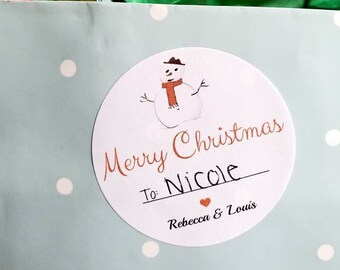 Christmas Gift Stickers, Personalized Christmas Gift Stickers, Merry Christmas Labels, Custom Christmas Gift Stickers, Santa Gift Tag